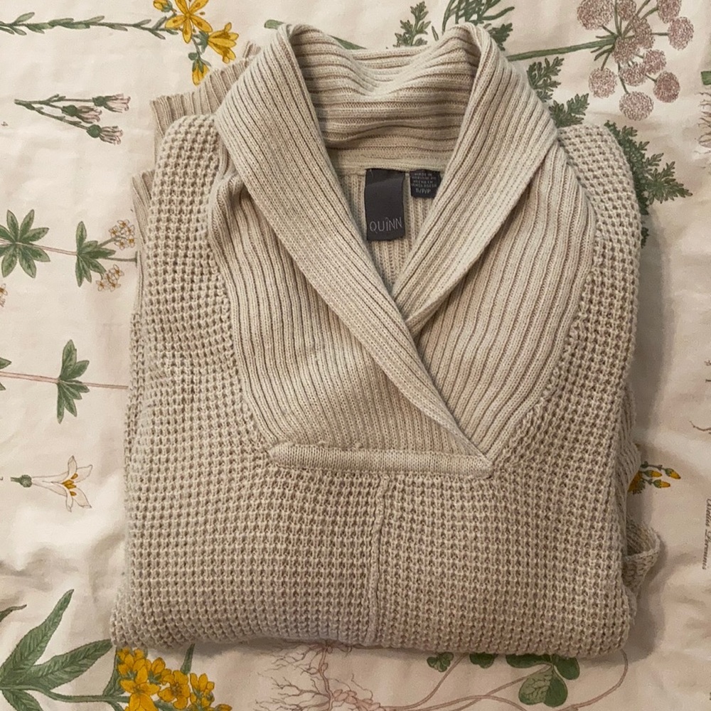 Knit poncho with sleeves